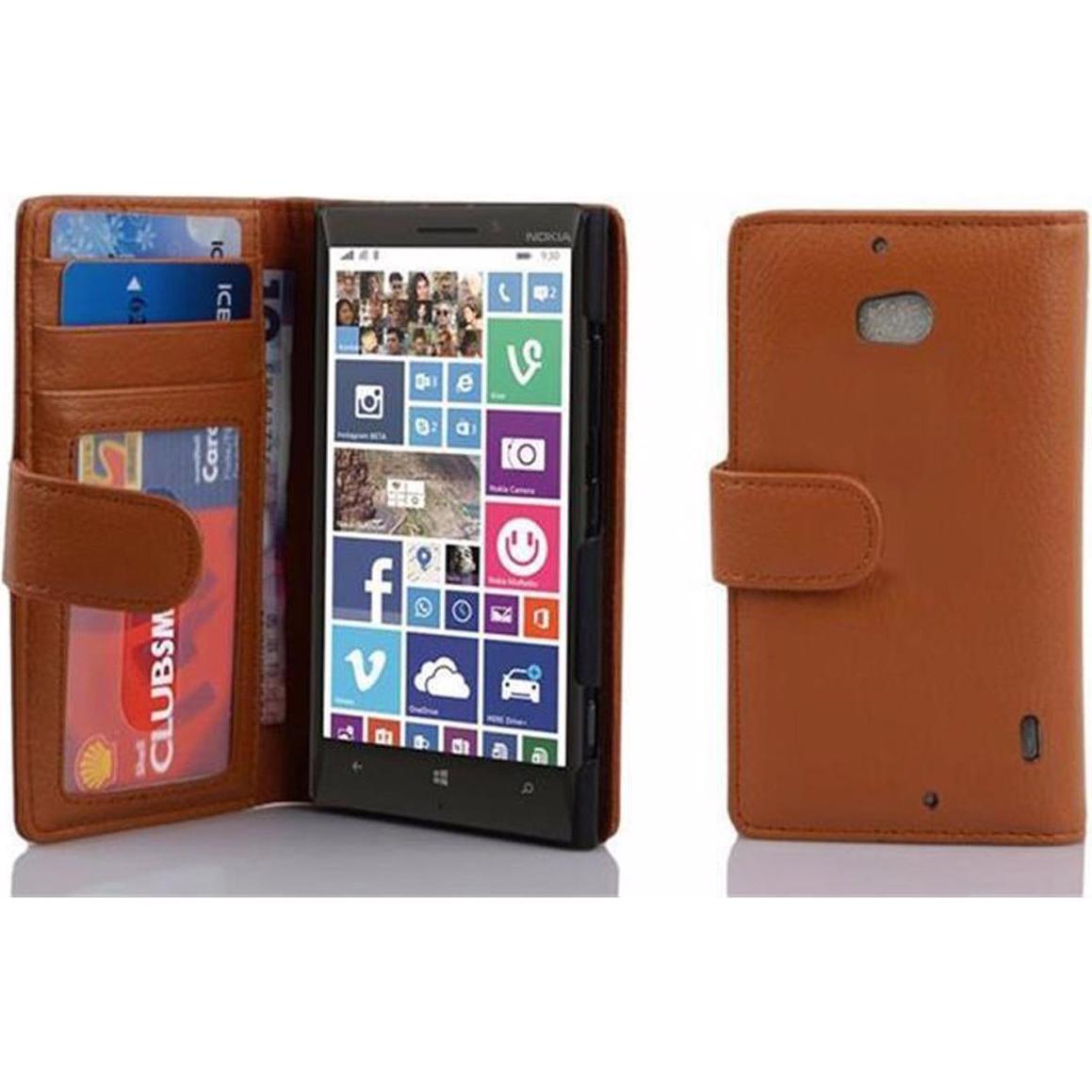 Thumbnail - Cadorabo Book mit 3 Kartenfächer Cover (Nokia Lumia 930, Nokia Lumia Icon 929), Smartphone Hülle, Braun
