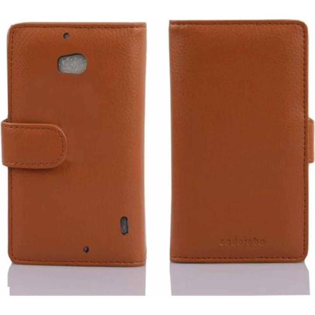 Cadorabo Book mit 3 Kartenfächer Cover (Nokia Lumia 930, Nokia Lumia Icon 929), Smartphone Hülle, Braun