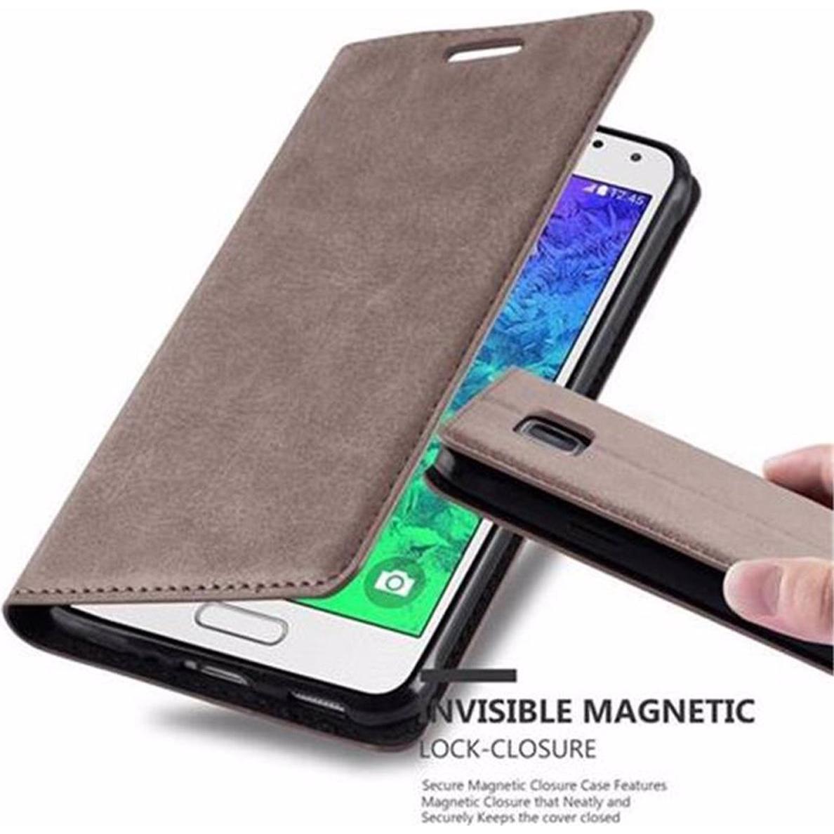 Thumbnail - Cadorabo Book Invisible Magnet Cover (Samsung Galaxy Alpha), Smartphone Hülle, Braun
