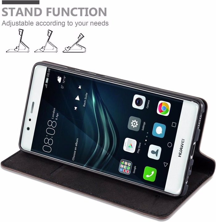 Actual product image Cadorabo Book Invisible Magnet Cover (Huawei P9)