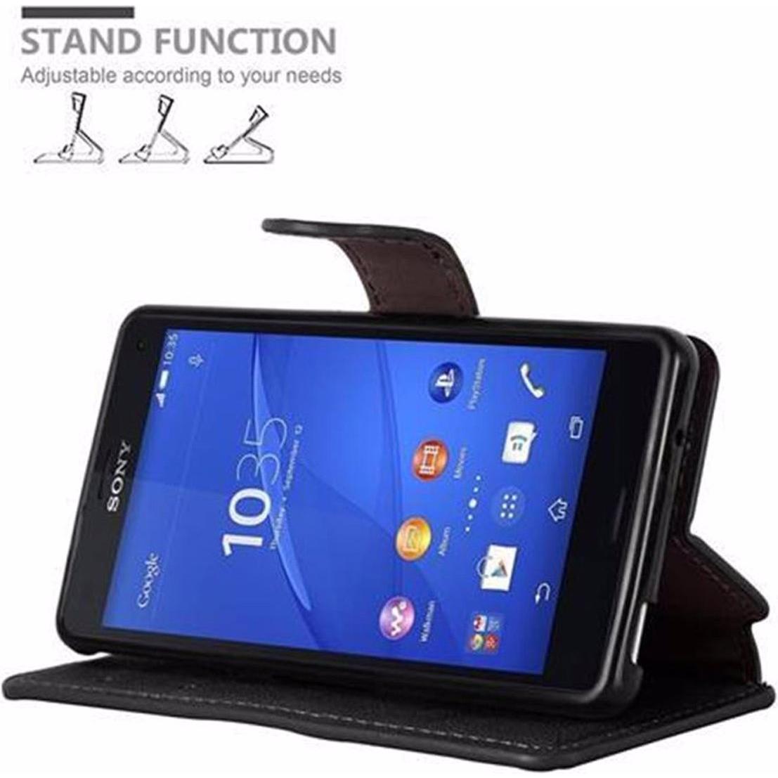 Thumbnail - Cadorabo Book Retro Matt Wallet Cover (Sony Xperia Z3 Compact), Smartphone Hülle, Schwarz