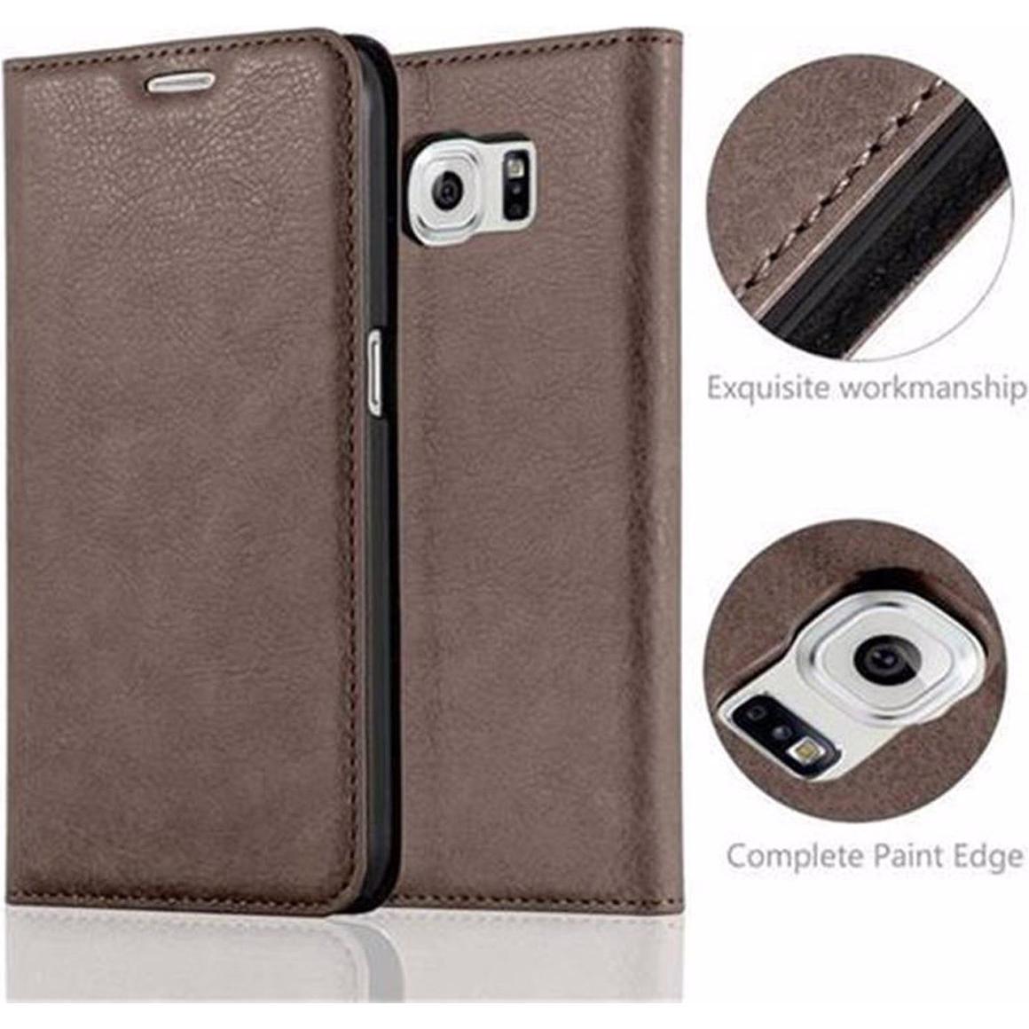 Thumbnail - Cadorabo Book Invisible Magnet Cover (Samsung Galaxy S6), Smartphone Hülle, Braun
