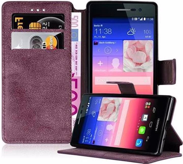 Productafbeelding Cadorabo Boek Retro Matte Portemonnee Hoesje (Huawei Ascend P7)
