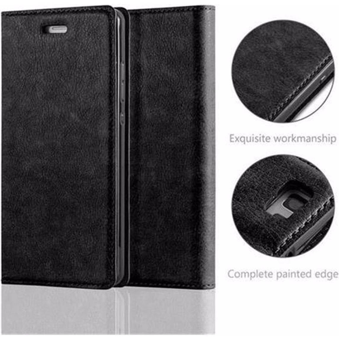 Thumbnail - Cadorabo Book Invisible Magnet Cover (Huawei P8 Lite), Smartphone Hülle, Schwarz
