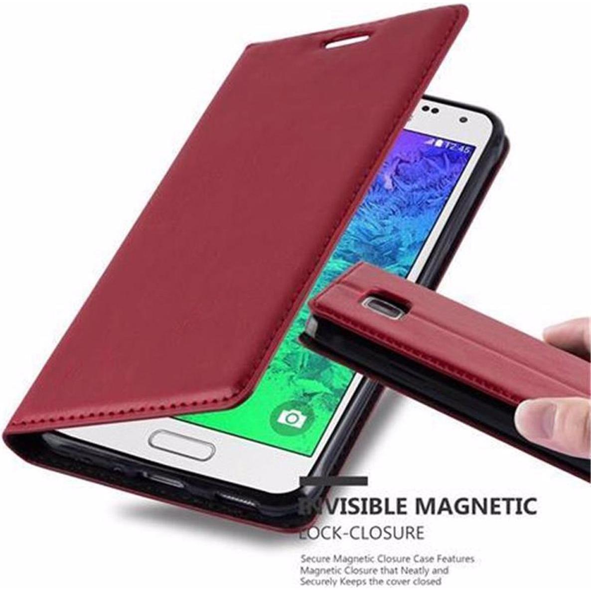 Thumbnail - Cadorabo Book Invisible Magnet Cover (Samsung Galaxy Alpha), Smartphone Hülle, Rot