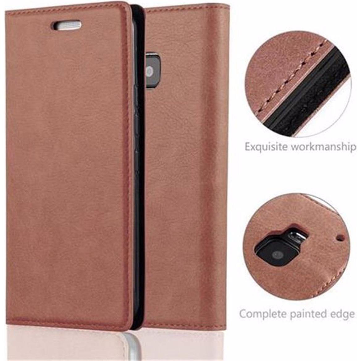 Thumbnail - Cadorabo Book Invisible Magnet Cover (HTC One M9), Smartphone Hülle, Braun