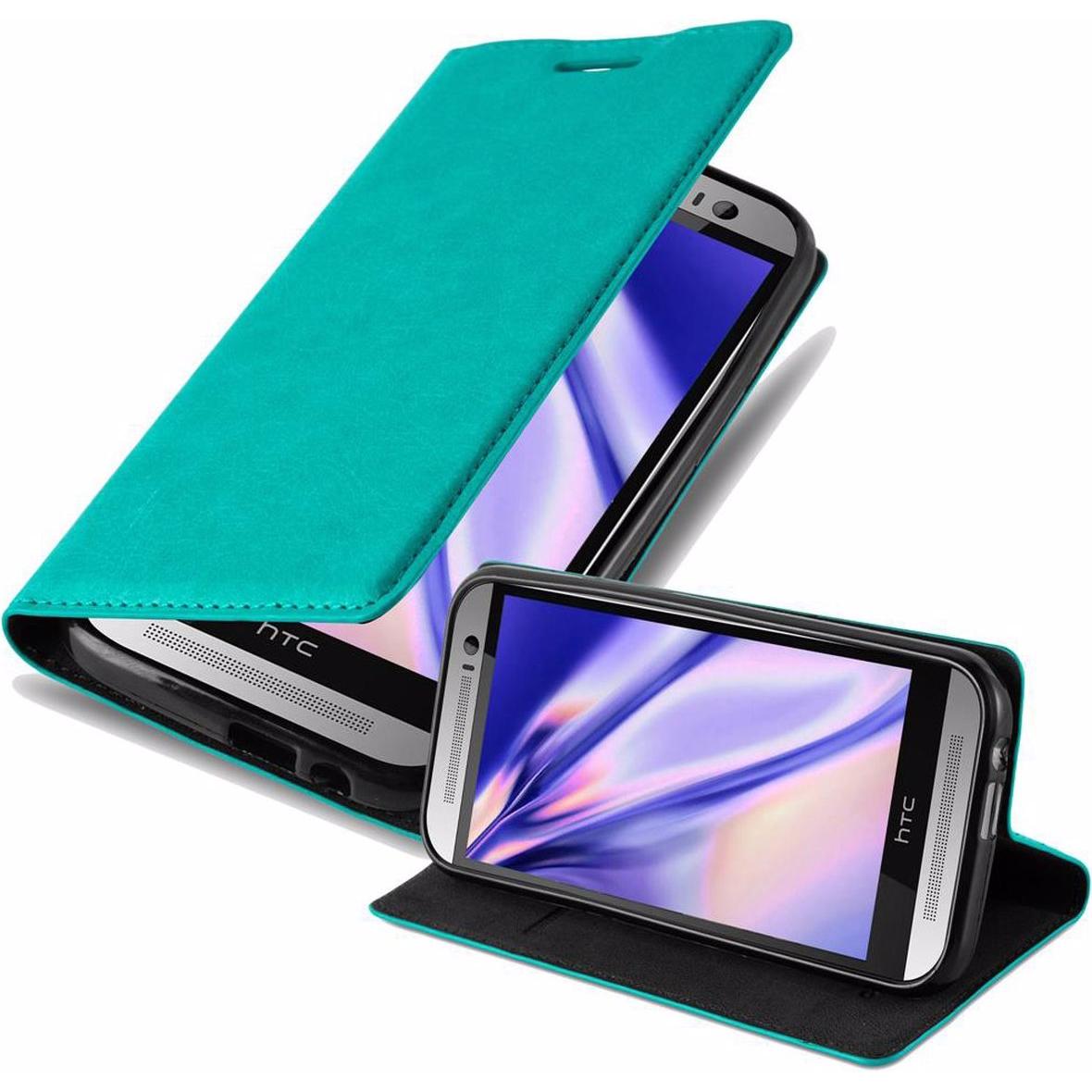Cadorabo Book Invisible Magnet Cover (HTC One M8), Smartphone Hülle, Türkis