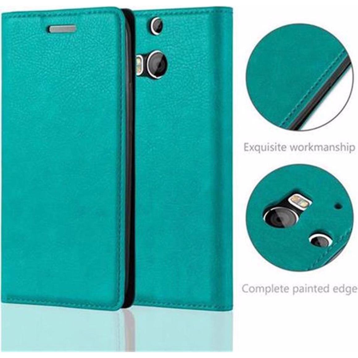Thumbnail - Cadorabo Book Invisible Magnet Cover (HTC One M8), Smartphone Hülle, Türkis