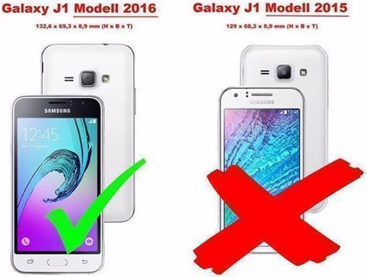 Actual product image Cadorabo Book Invisible Magnet Cover (Samsung Galaxy J1 (2016))