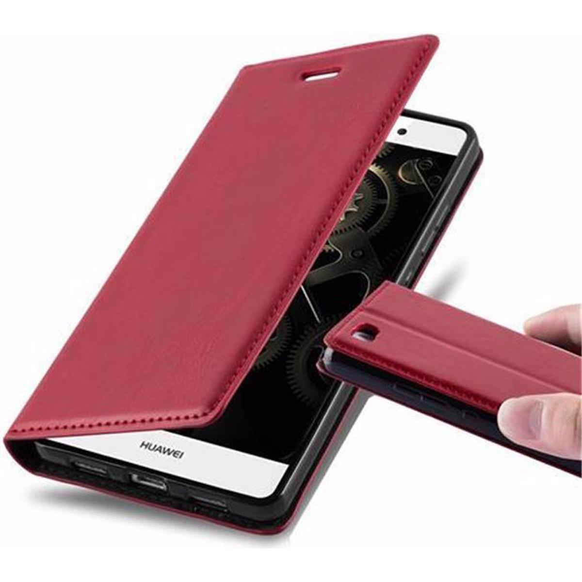 Cadorabo Book Invisible Magnet Cover (Huawei P8 Lite), Smartphone Hülle, Rot