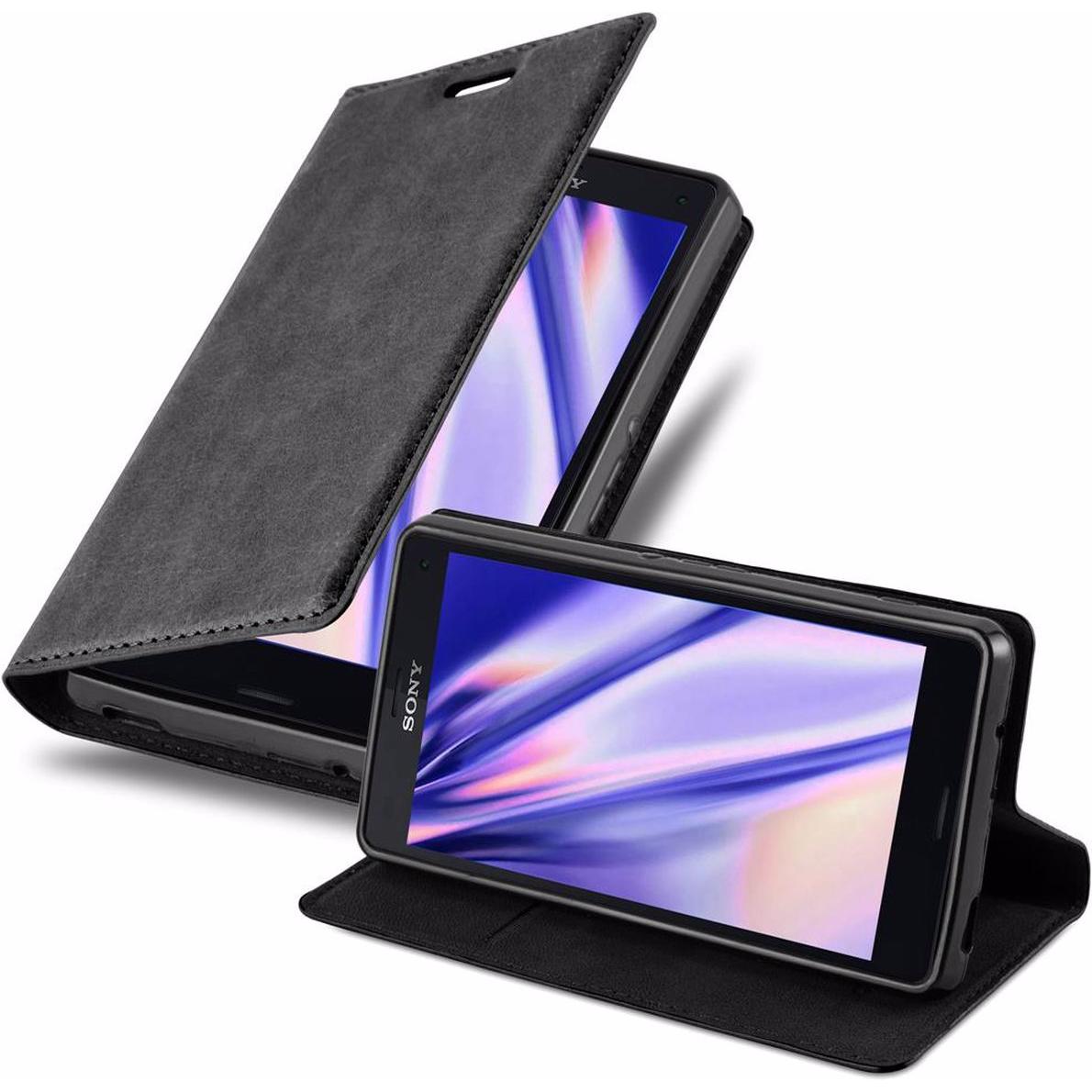 Cadorabo Book Invisible Magnet Cover (Sony Xperia Z3 Compact), Smartphone Hülle, Schwarz