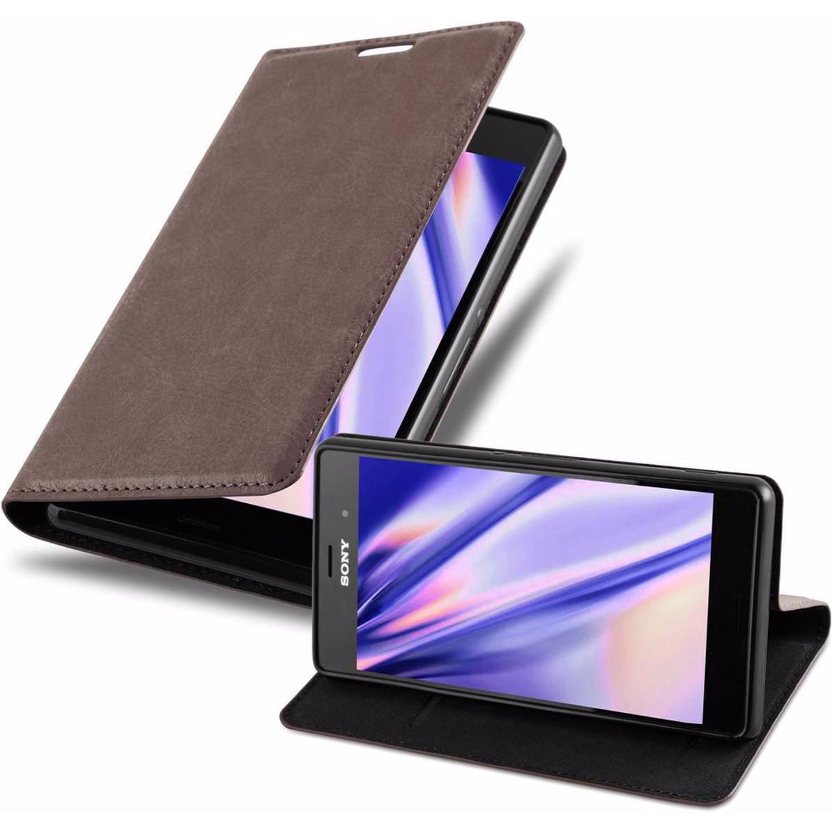 Cadorabo Book Invisible Magnet Cover (Sony Xperia Z3), Smartphone Hülle, Braun
