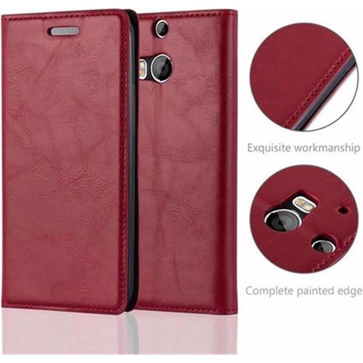 Thumbnail - Cadorabo Book Invisible Magnet Cover (HTC One M8), Smartphone Hülle, Rot