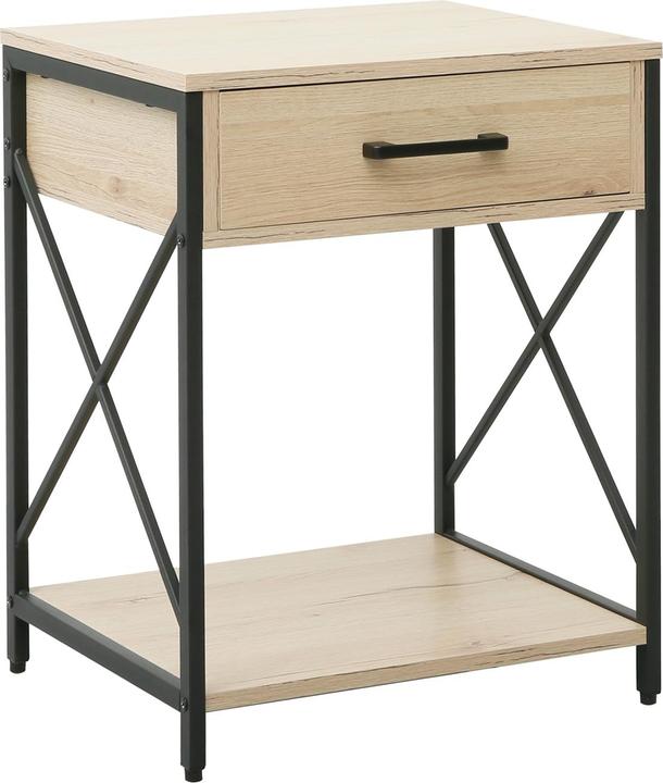 Produktbild HTI-Living Beistelltisch Cedrik mit Schublade Artisaneiche-Schwarz (40 x 48 x 60 cm)