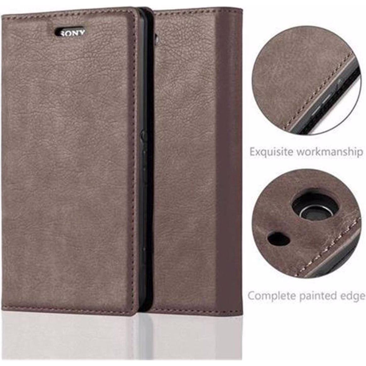 Thumbnail - Cadorabo Book Invisible Magnet Cover (Sony Xperia Z3 Compact), Smartphone Hülle, Braun