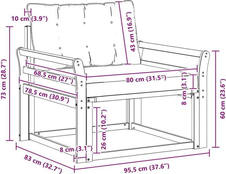 Produktbild vidaXL Outdoor-Sofa
