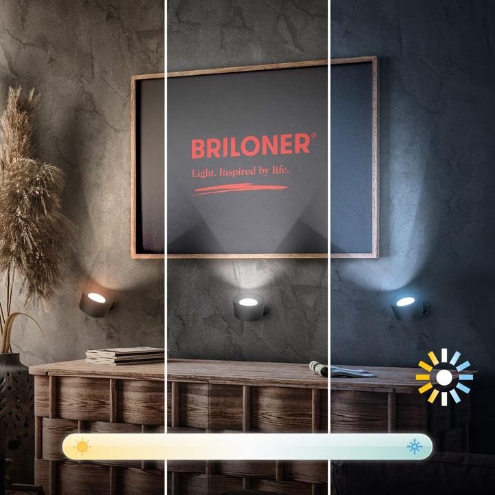 Image du produit Briloner 2 x Magnetic Accu LED wall light, black (440 lm)