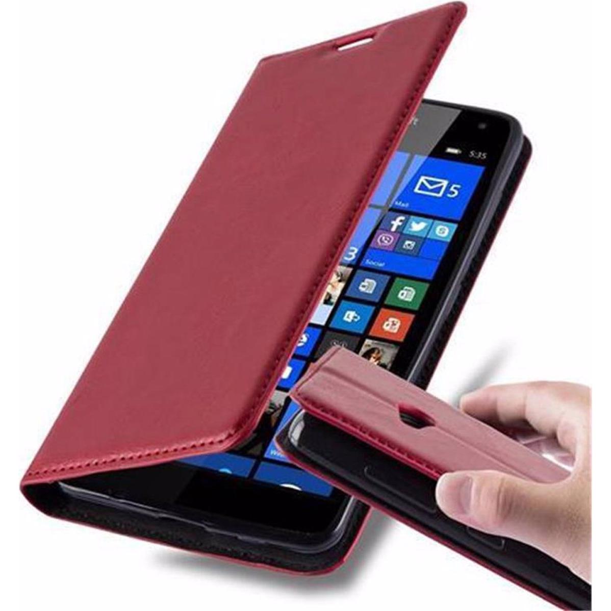 Cadorabo Book Invisible Magnet Cover (Microsoft Lumia 535), Smartphone Hülle, Rot