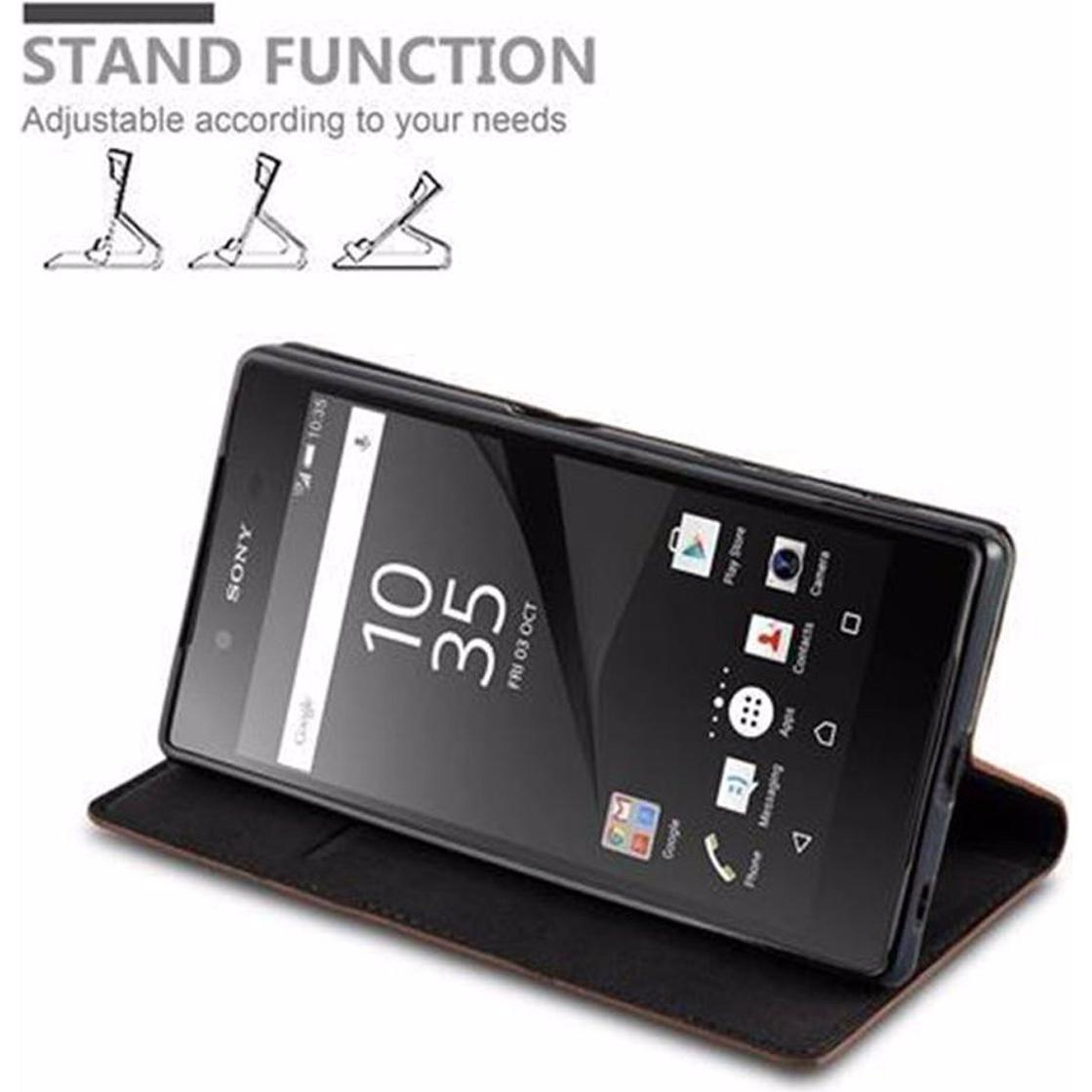 Thumbnail - Cadorabo Book Invisible Magnet Cover (Sony Xperia Z5), Smartphone Hülle, Braun