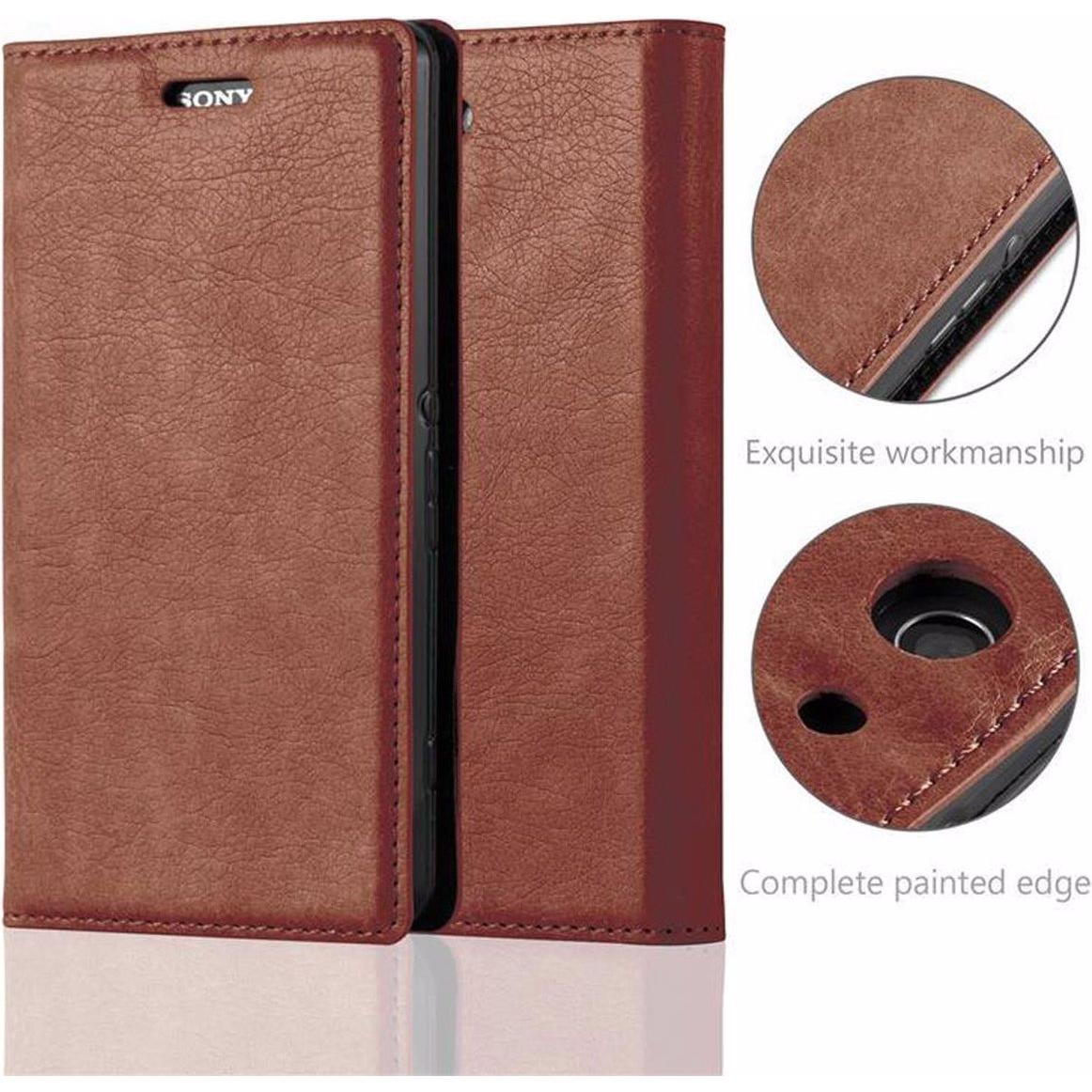 Thumbnail - Cadorabo Book Invisible Magnet Cover (Sony Xperia Z3 Compact), Smartphone Hülle, Braun