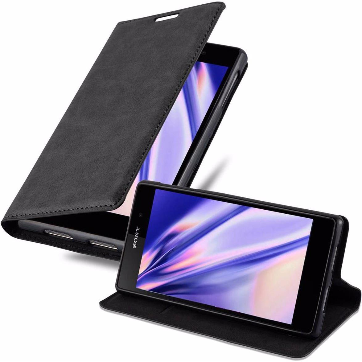 Cadorabo Book Invisible Magnet Cover (Sony Xperia Z1), Smartphone Hülle, Schwarz