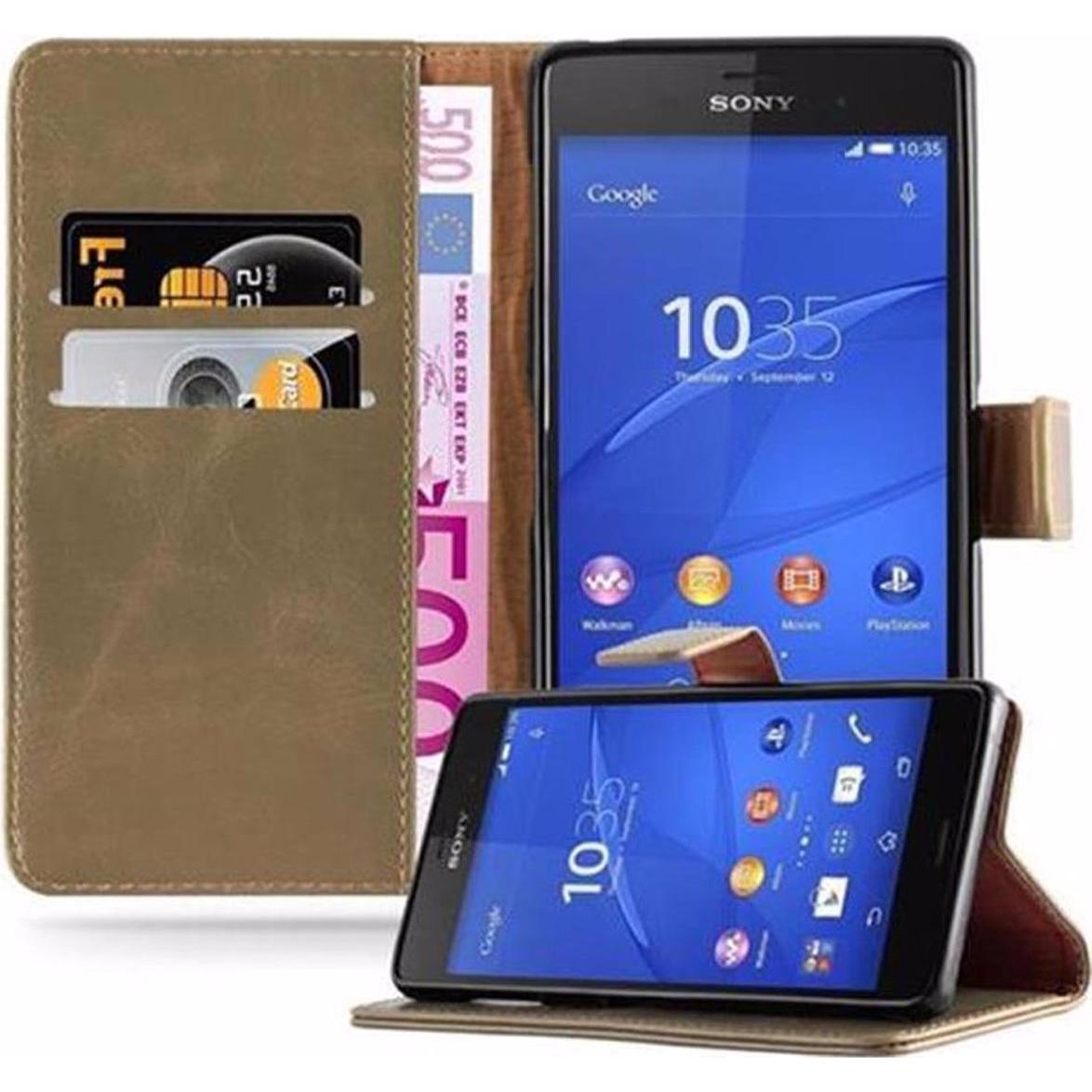 Cadorabo Book Luxury Cover (Sony Xperia Z3), Smartphone Hülle, Braun