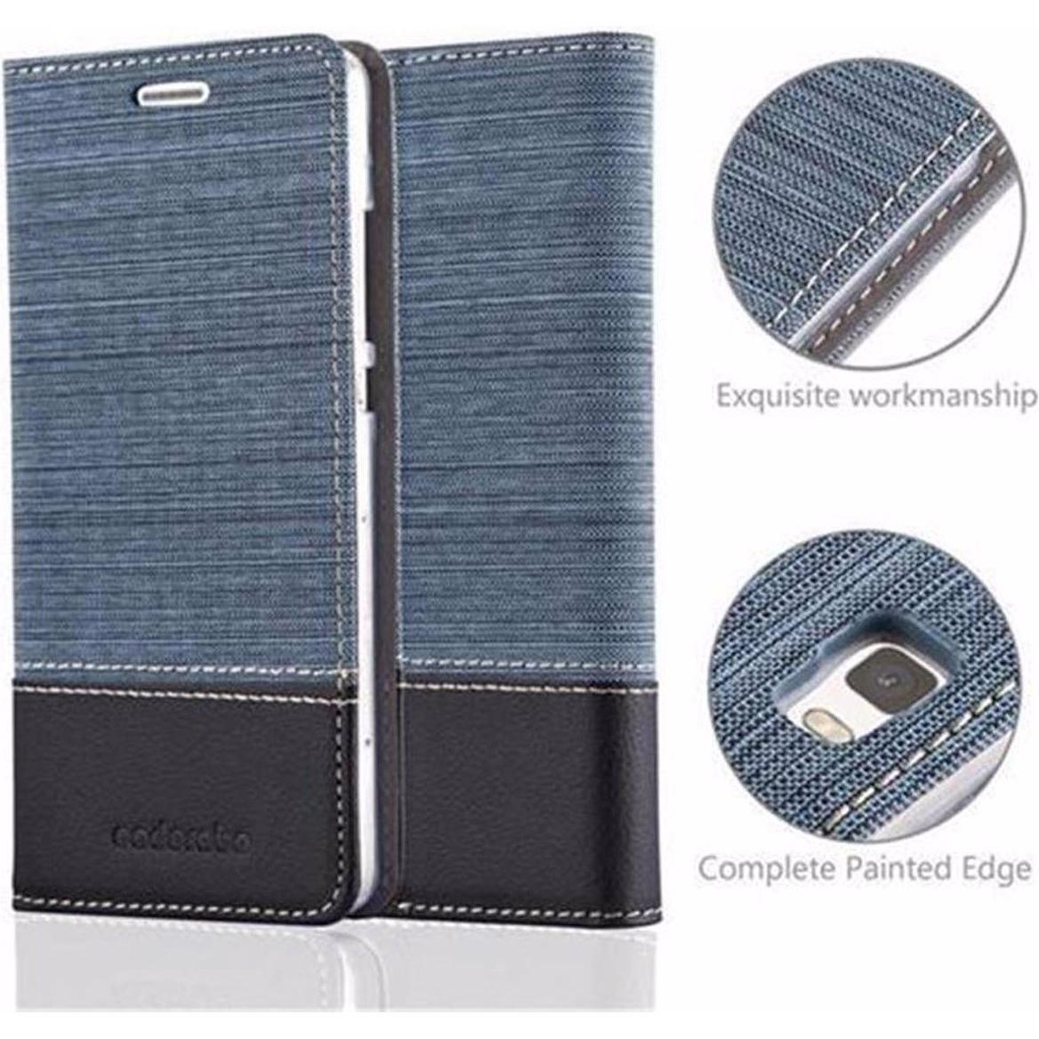 Thumbnail - Cadorabo Book Jeans Optik Cover (Huawei P8 Lite), Smartphone Hülle, Blau