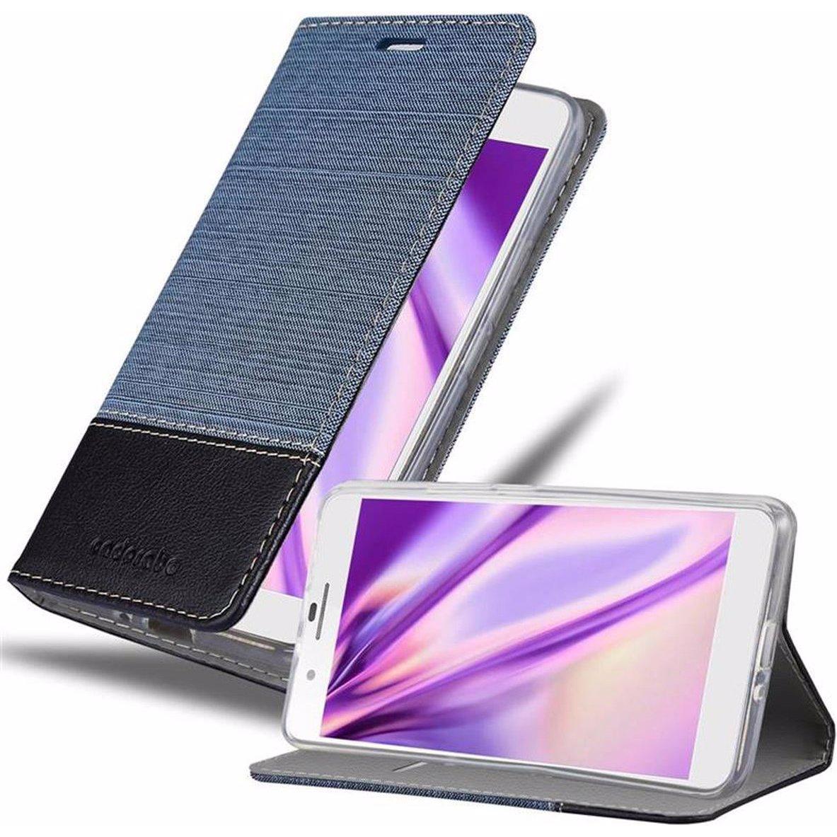 Cadorabo Book Jeans Optik Cover (Honor 6 Plus), Smartphone Hülle, Blau