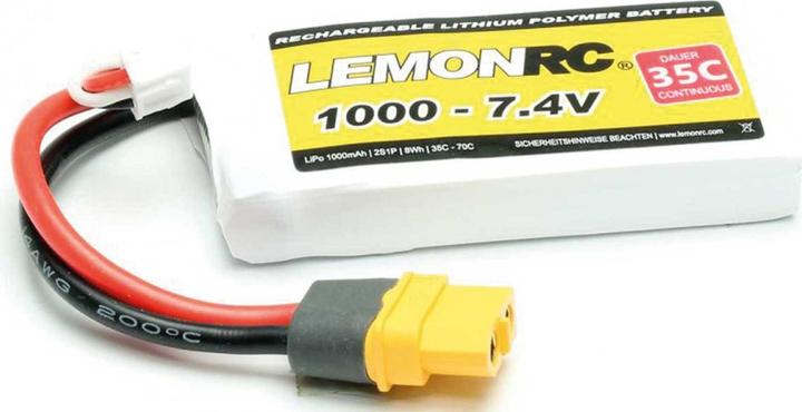 Actual product image Pichler LEMONRC XT 1000 - 7.4V (35C) Lipo Battery (7.40 V, 1000 mAh)