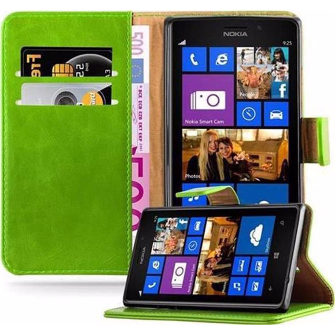 Cadorabo Book Luxury Cover (Nokia Lumia 925), Smartphone Hülle, Grün