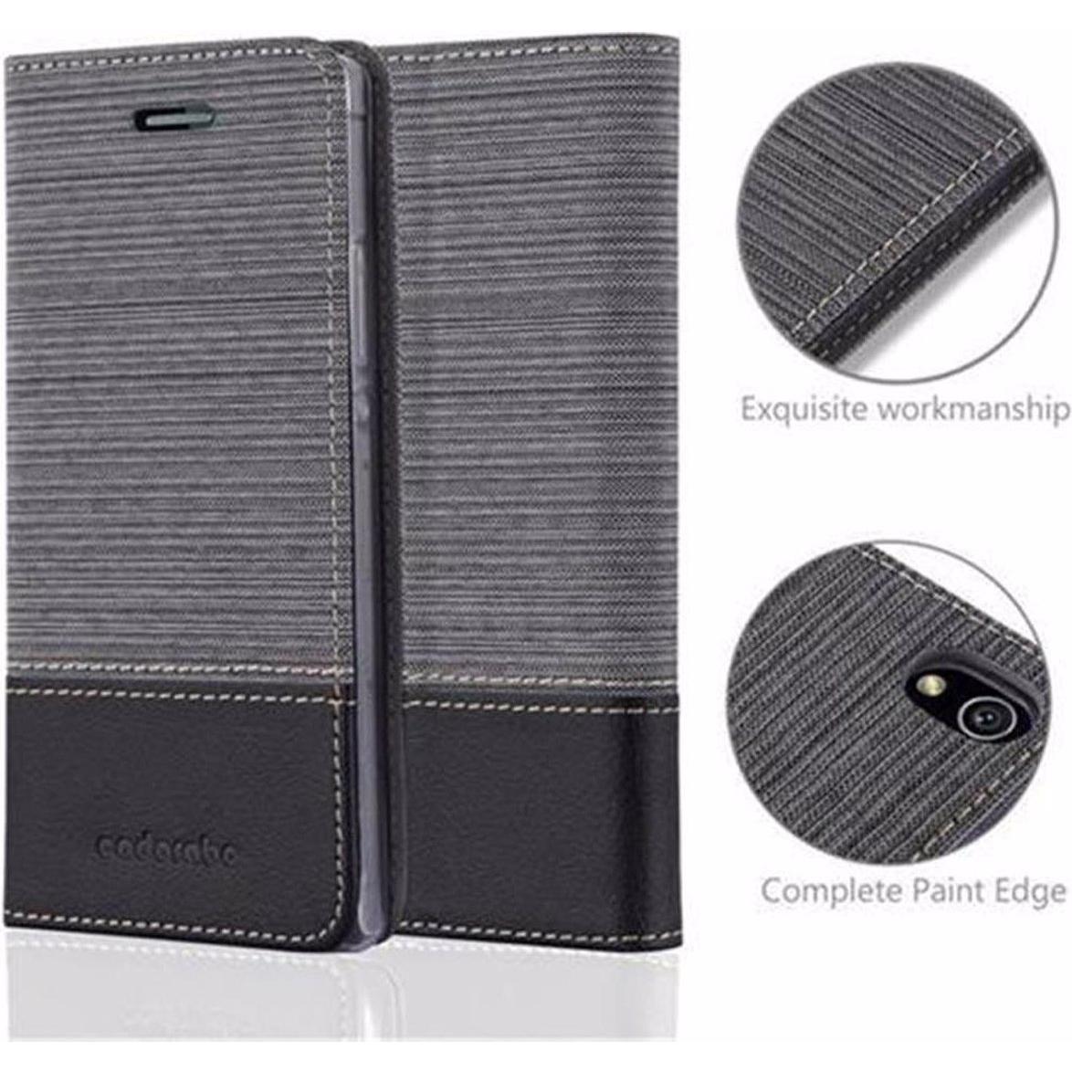Thumbnail - Cadorabo Book Jeans Optik Cover (Huawei Ascend P7), Smartphone Hülle, Grau