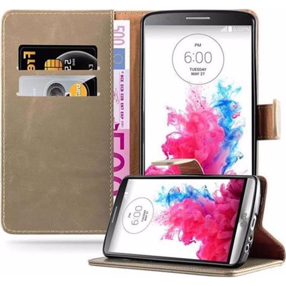 Cadorabo Book Luxury Cover (LG G3), Smartphone Hülle, Braun