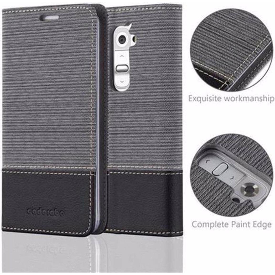 Thumbnail - Cadorabo Book Jeans Optik Cover (LG G2), Smartphone Hülle, Grau