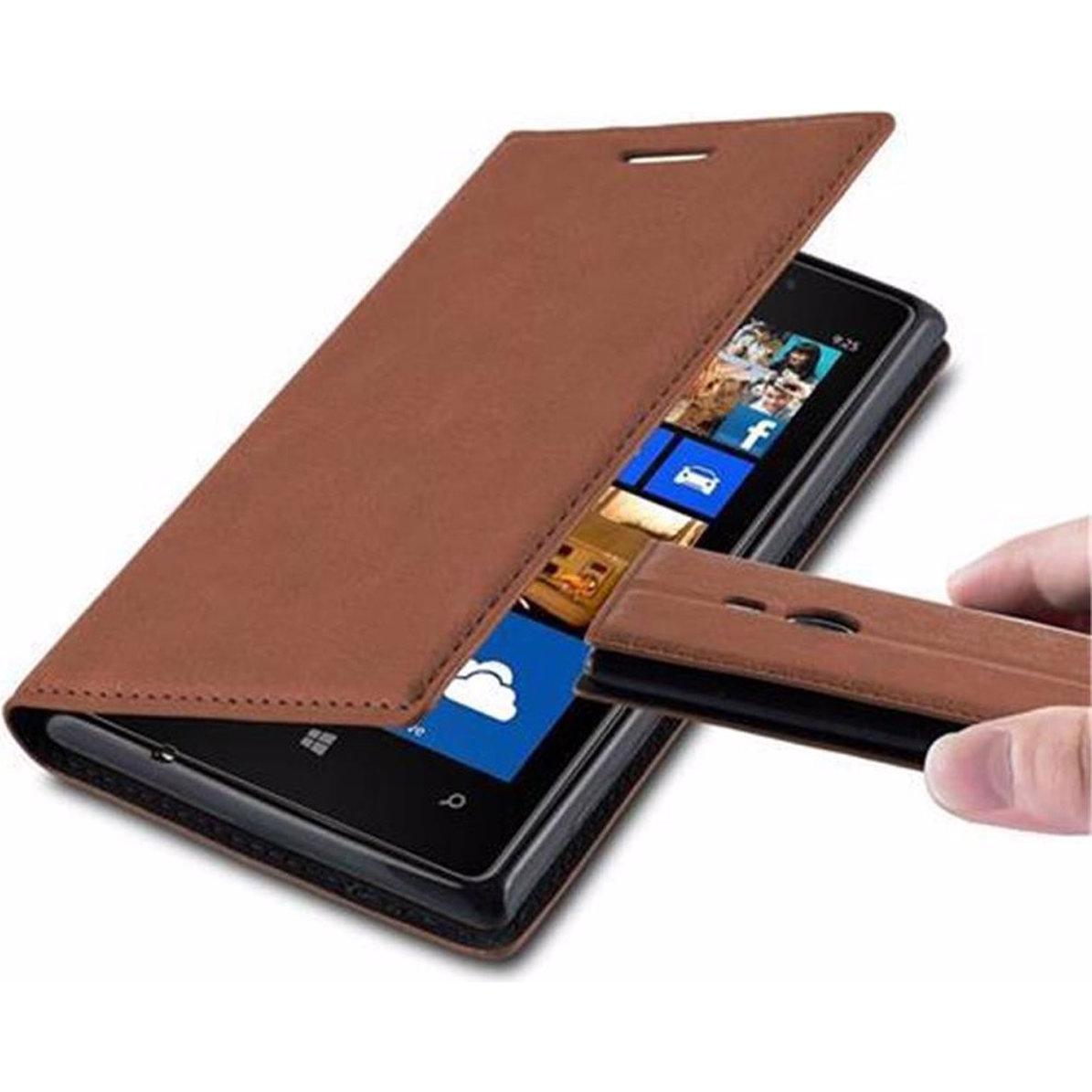 Cadorabo Book Invisible Magnet Cover (Nokia Lumia 925), Smartphone Hülle, Braun
