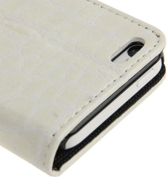 Produktbild König Design Handyhülle Croco (Flip Quer) für Handy Apple iPhone 5C weiss (Apple iPhone 5c)