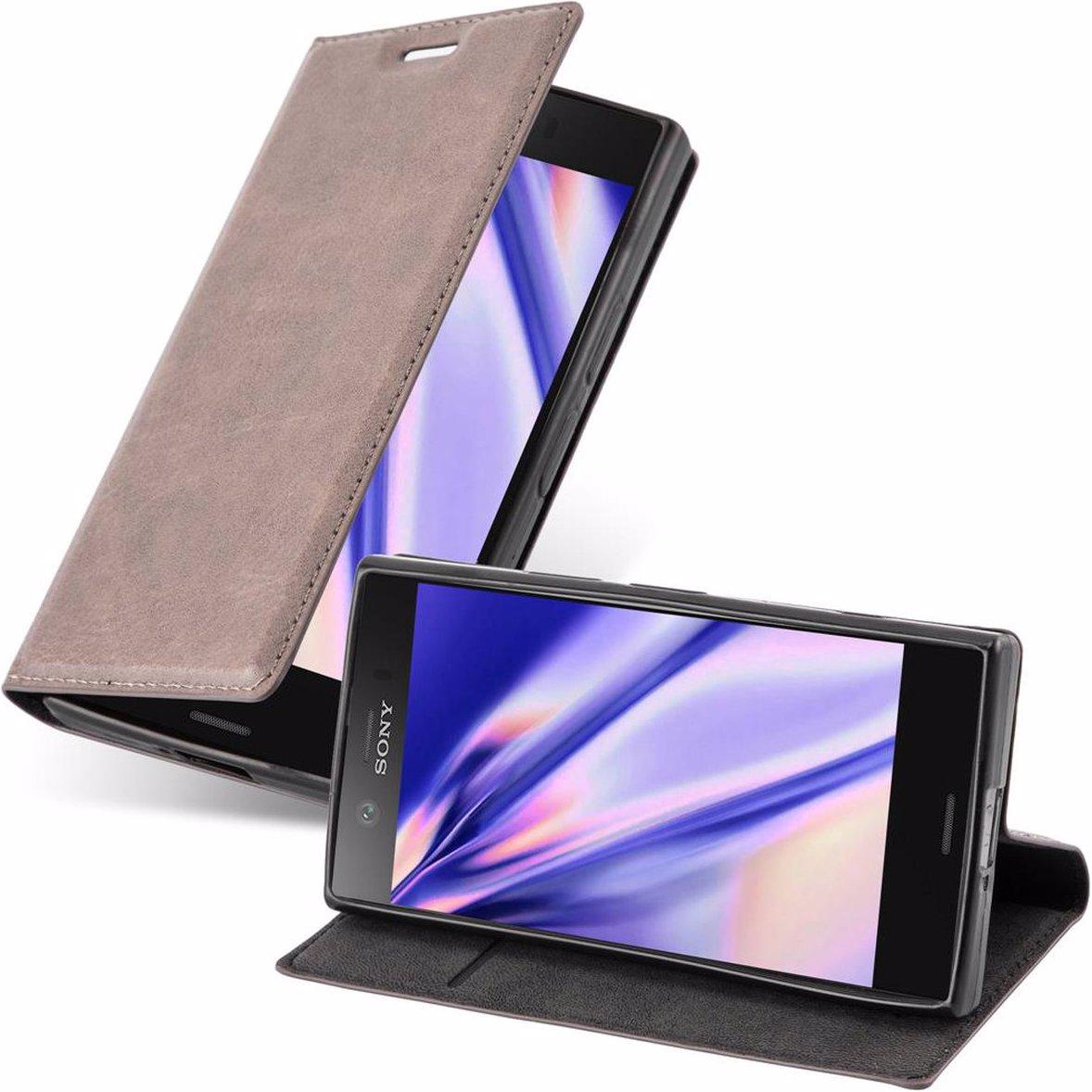 Thumbnail - Cadorabo Book Invisible Magnet Cover (Sony Xperia Z1 Compact), Smartphone Hülle, Braun