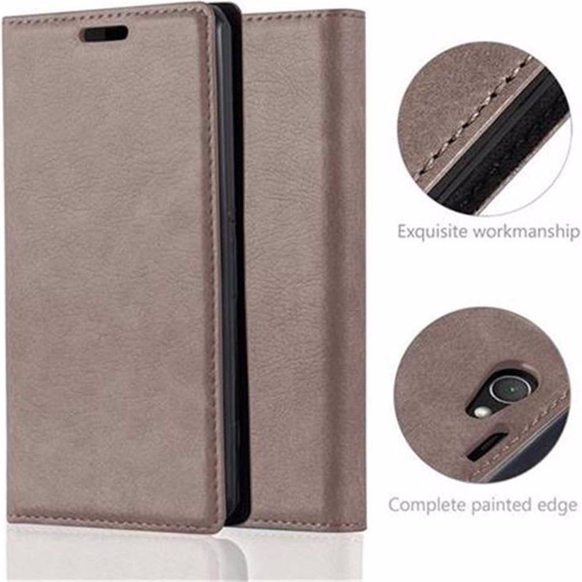 Thumbnail - Cadorabo Book Invisible Magnet Cover (Sony Xperia Z1 Compact), Smartphone Hülle, Braun