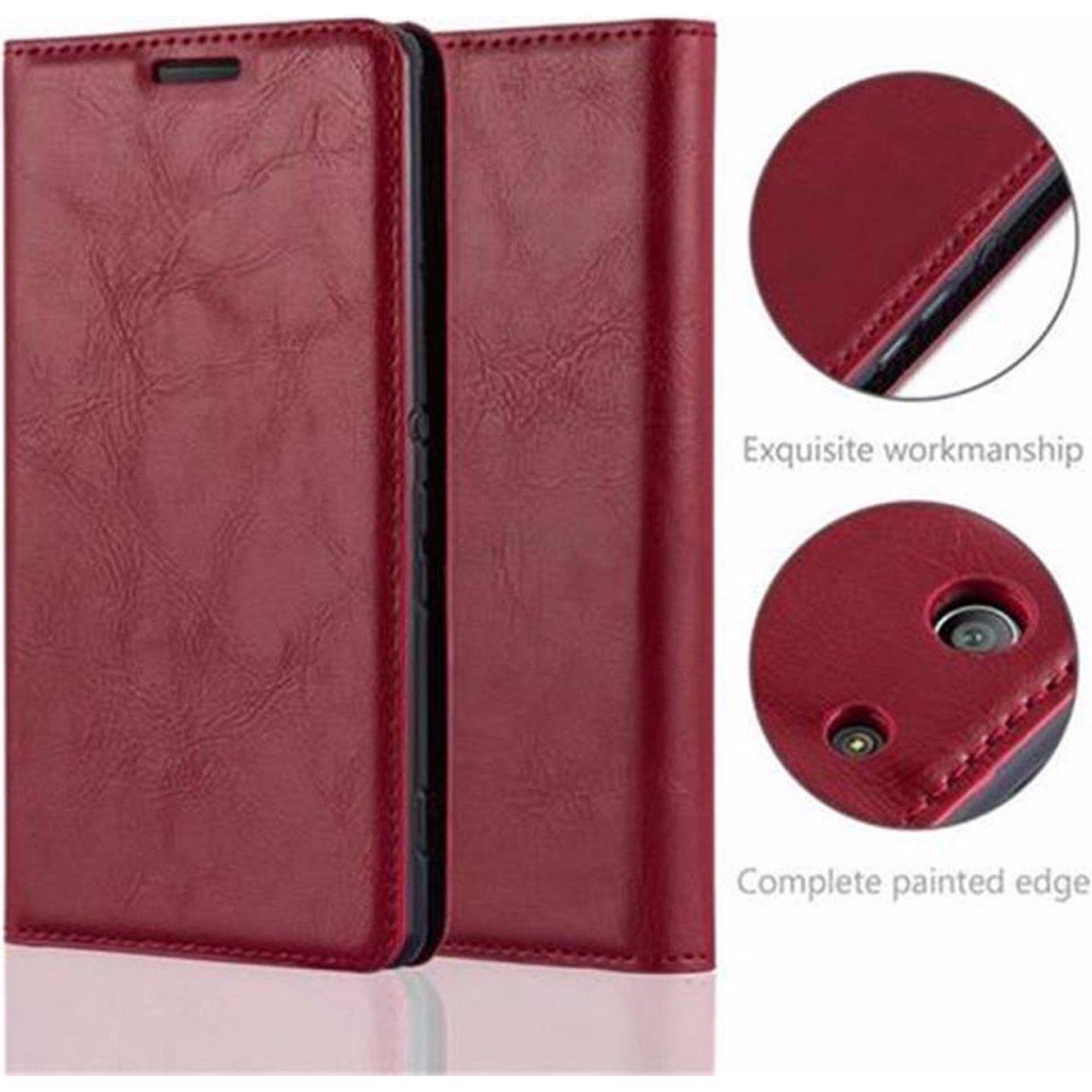 Thumbnail - Cadorabo Book Invisible Magnet Cover (Sony Xperia M5), Smartphone Hülle, Rot