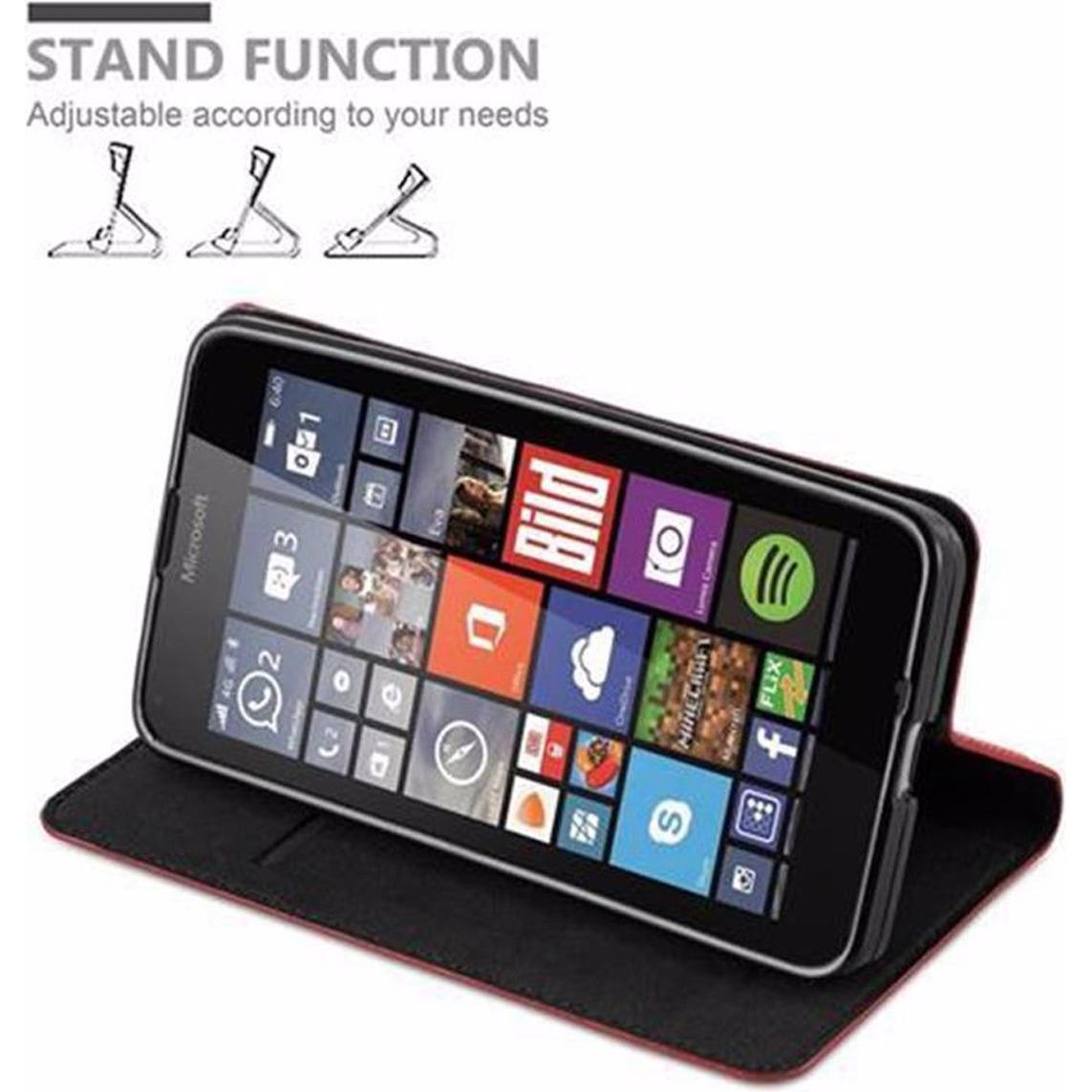 Cadorabo Book Invisible Magnet Cover (Microsoft Lumia 640), Smartphone Hülle, Rot
