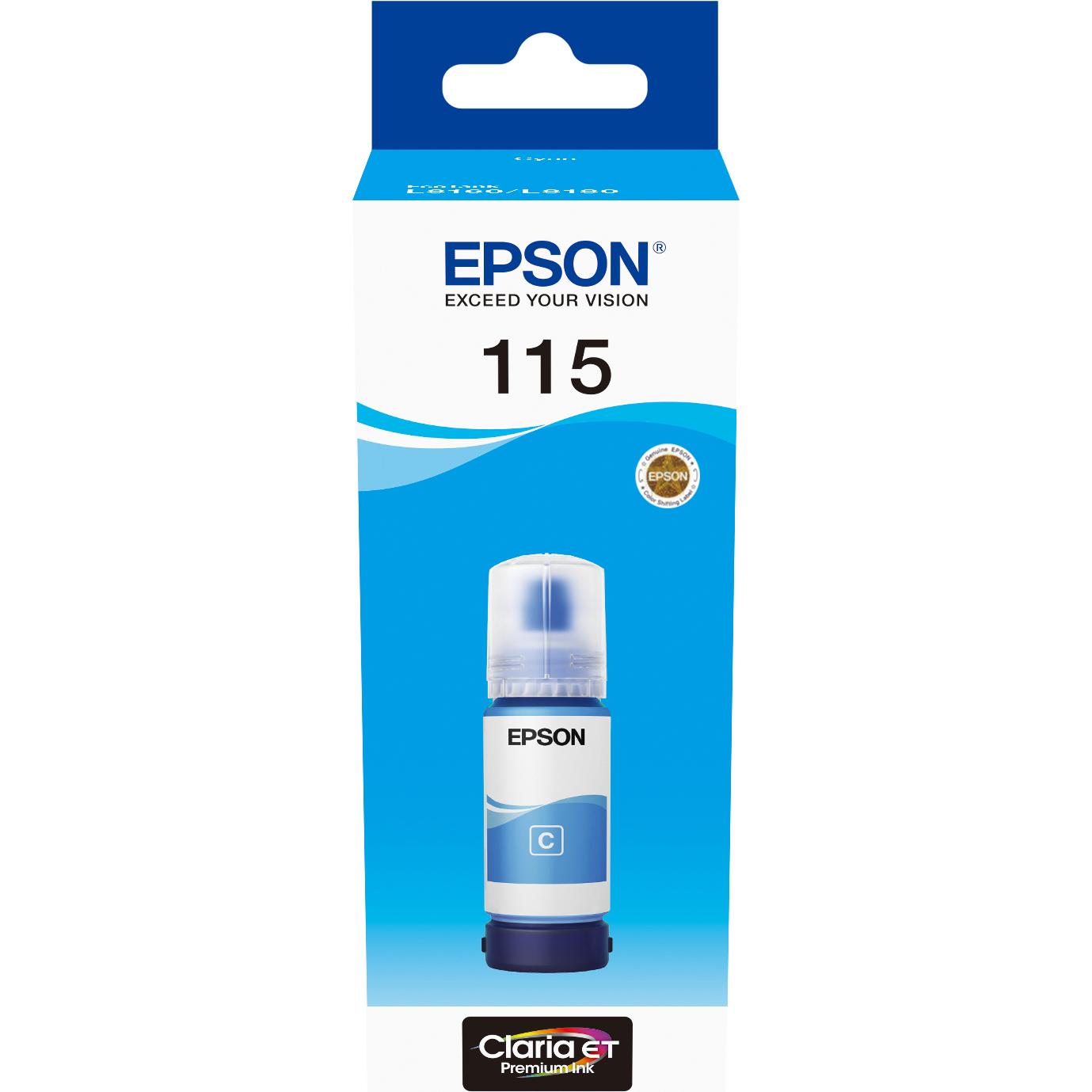 Epson, Druckerpatrone, EcoTank 115 - 70 ml - Cyan - Original - Nachfülltinte (C)