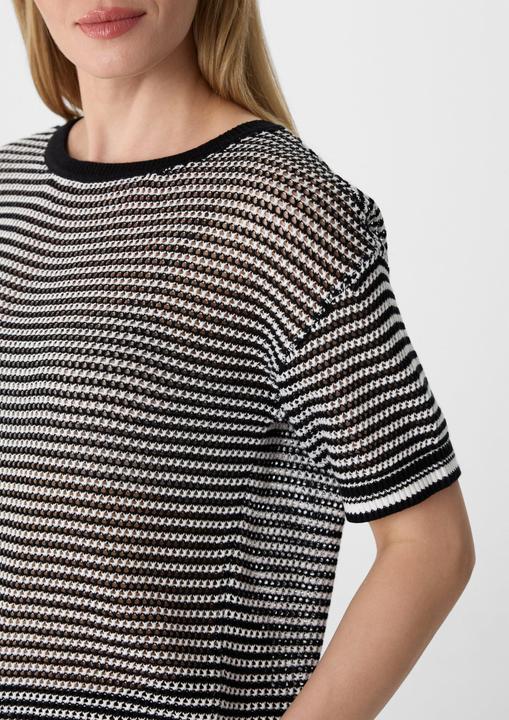Produktbild Comma Strickpullover Kurzarm-Pullover aus luftigem Ajourstrick (40)