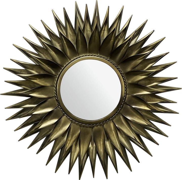 Actual product image FineBuy Wall mirror hallway mirror sun metal 74 cm mirror hallway hanging mirror (Ø 6 cm)