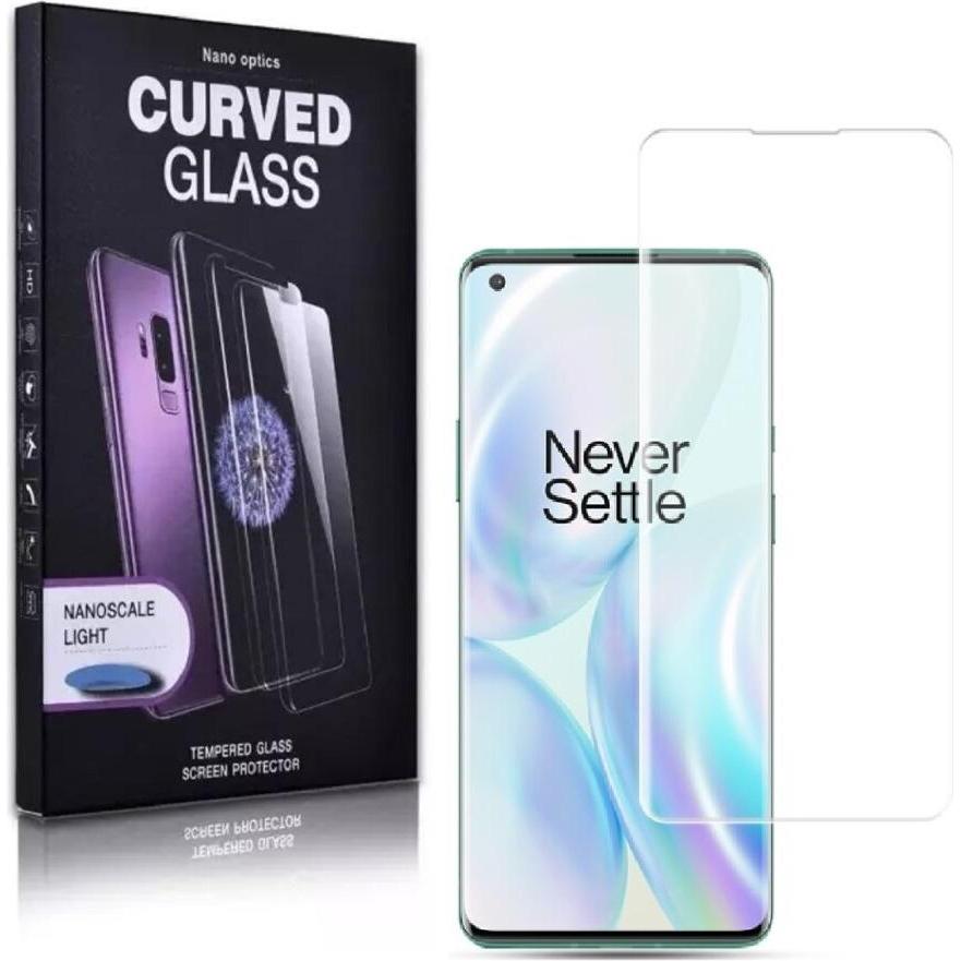 Protectorking 2x UV Liquid Echtes Tempered 9H Panzerhartglas 3D KLAR (2 Stück, OnePlus 8 Pro), Smartphone Schutzfolie
