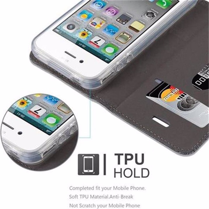 Produktbild Cadorabo Book Jeans Optik Cover (Apple iPhone 4)