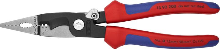 Productafbeelding Knipex Elektrische installatietang DIN ISO 5746 L.200mm met openingsveer zwart atram. Hoofdpol. 2comp... (200 mm)