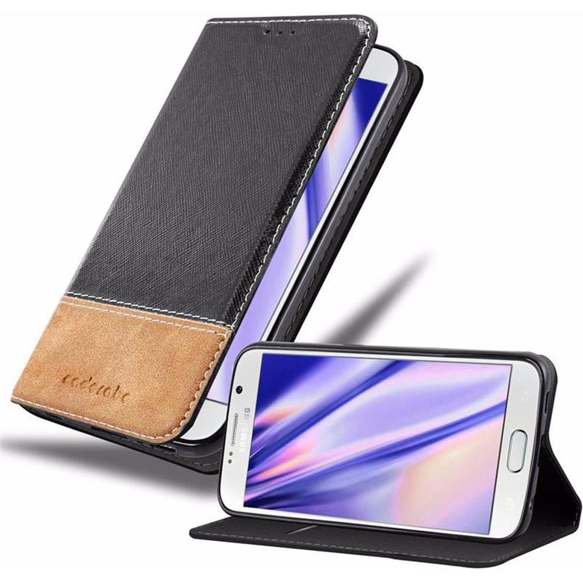 Cadorabo Book X-Wallet Cover (Samsung Galaxy S6), Smartphone Hülle, Schwarz