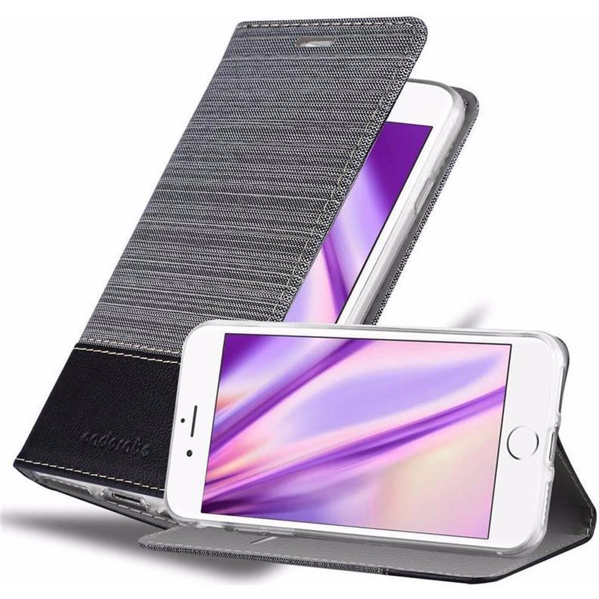 Cadorabo Book Jeans Optik Cover (Apple iPhone 6), Smartphone Hülle, Grau