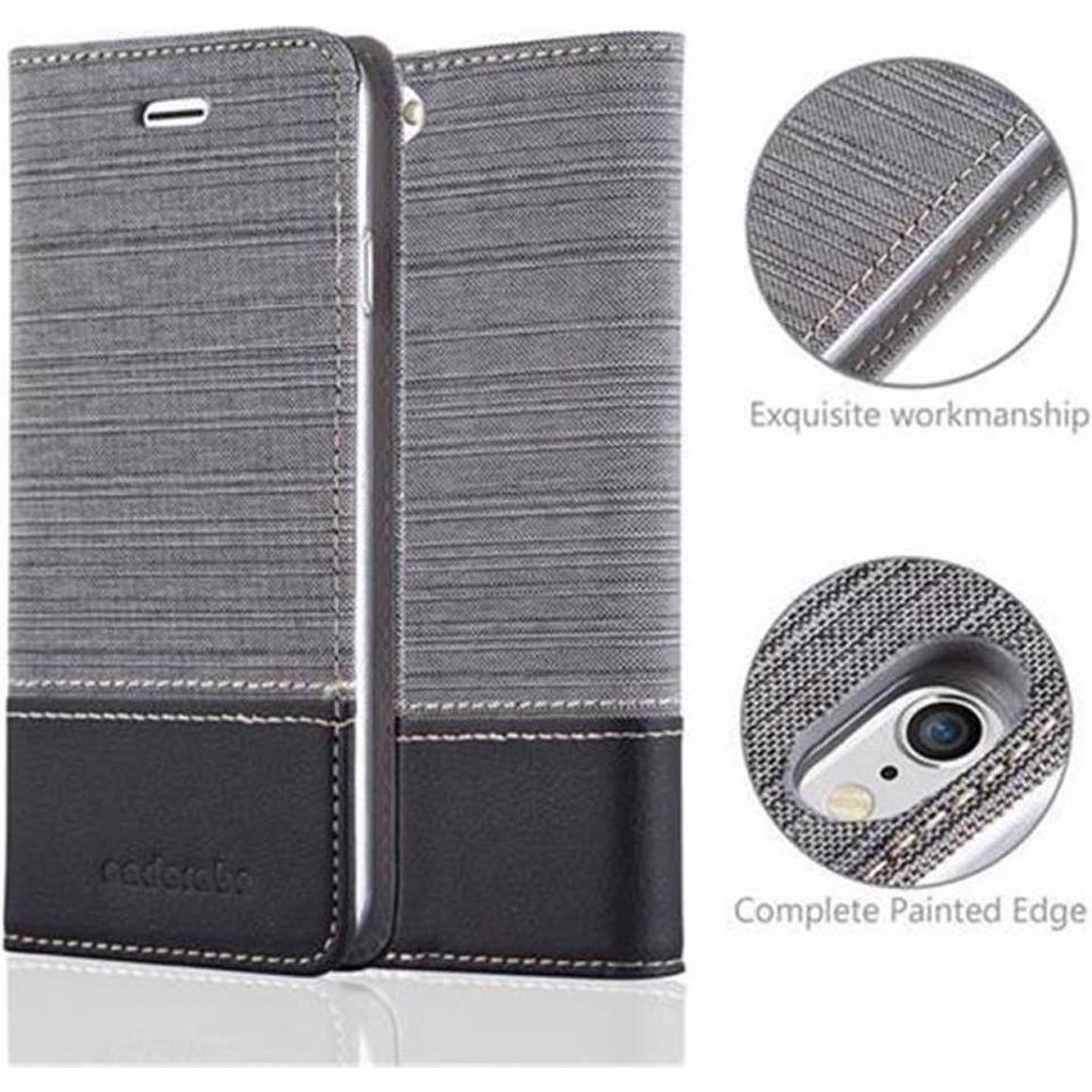 Thumbnail - Cadorabo Book Jeans Optik Cover (Apple iPhone 6), Smartphone Hülle, Grau