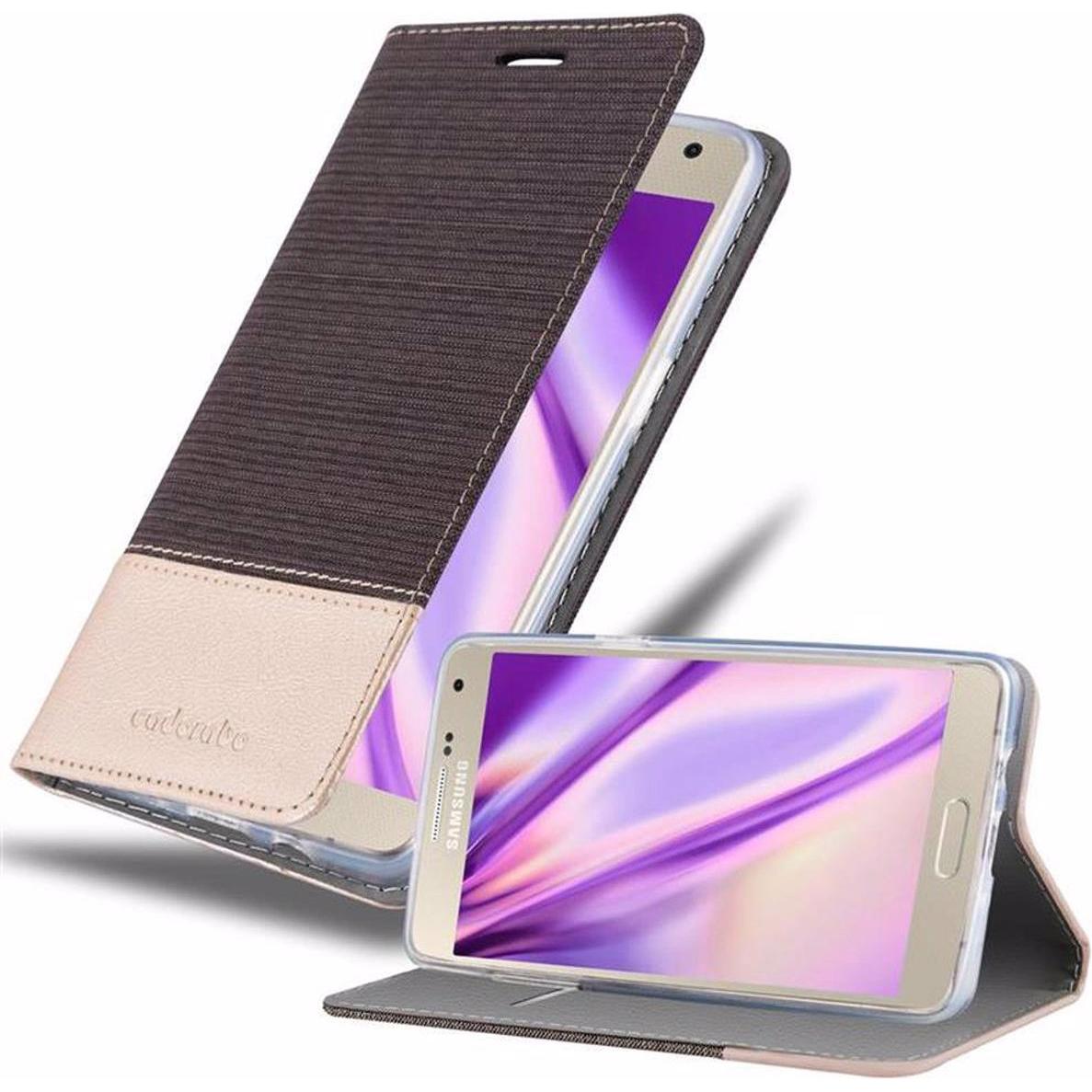 Cadorabo Book Jeans Optik Cover (Samsung Galaxy A5), Smartphone Hülle, Grau