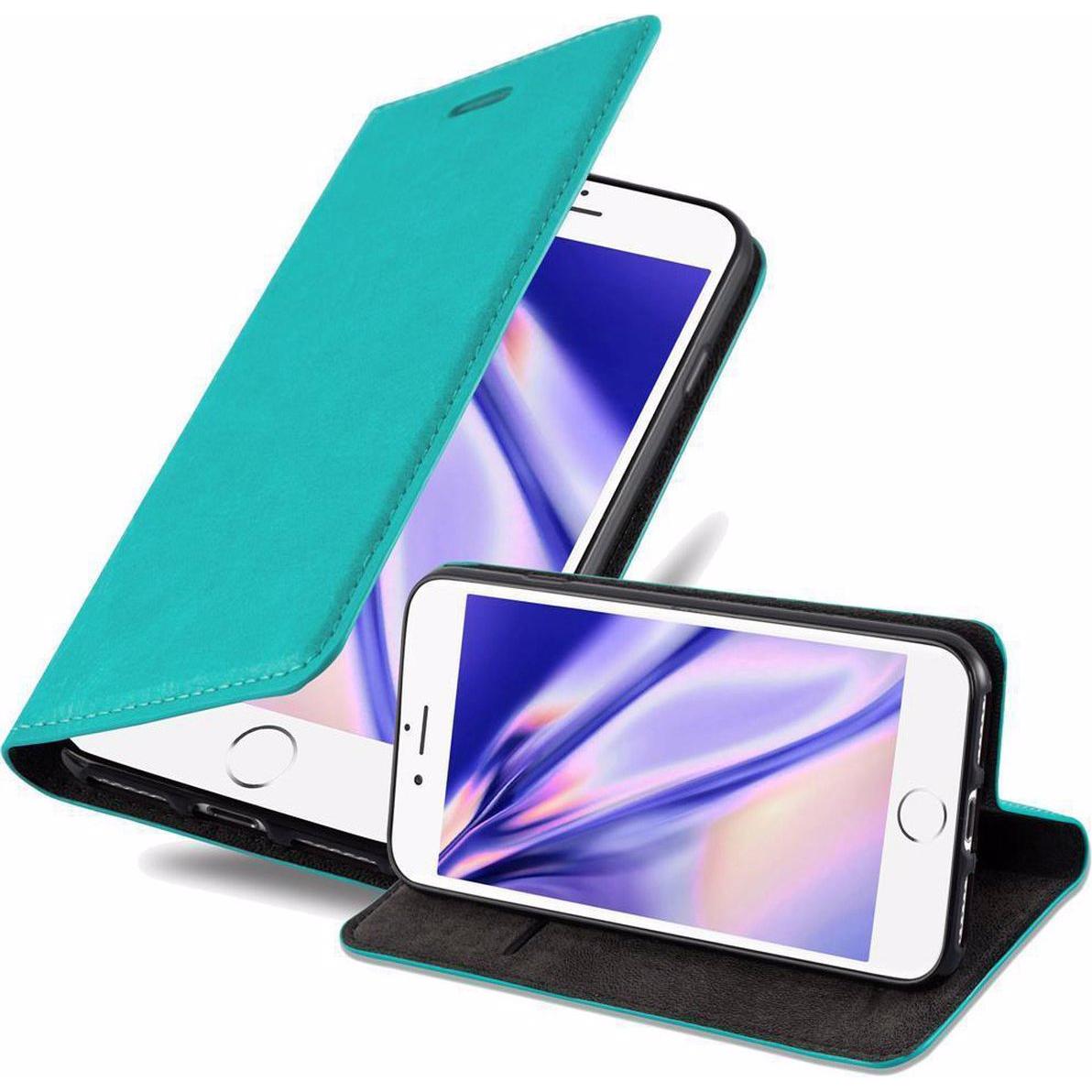 Cadorabo Book Invisible Magnet Cover (Apple iPhone 7 Plus), Smartphone Hülle, Türkis